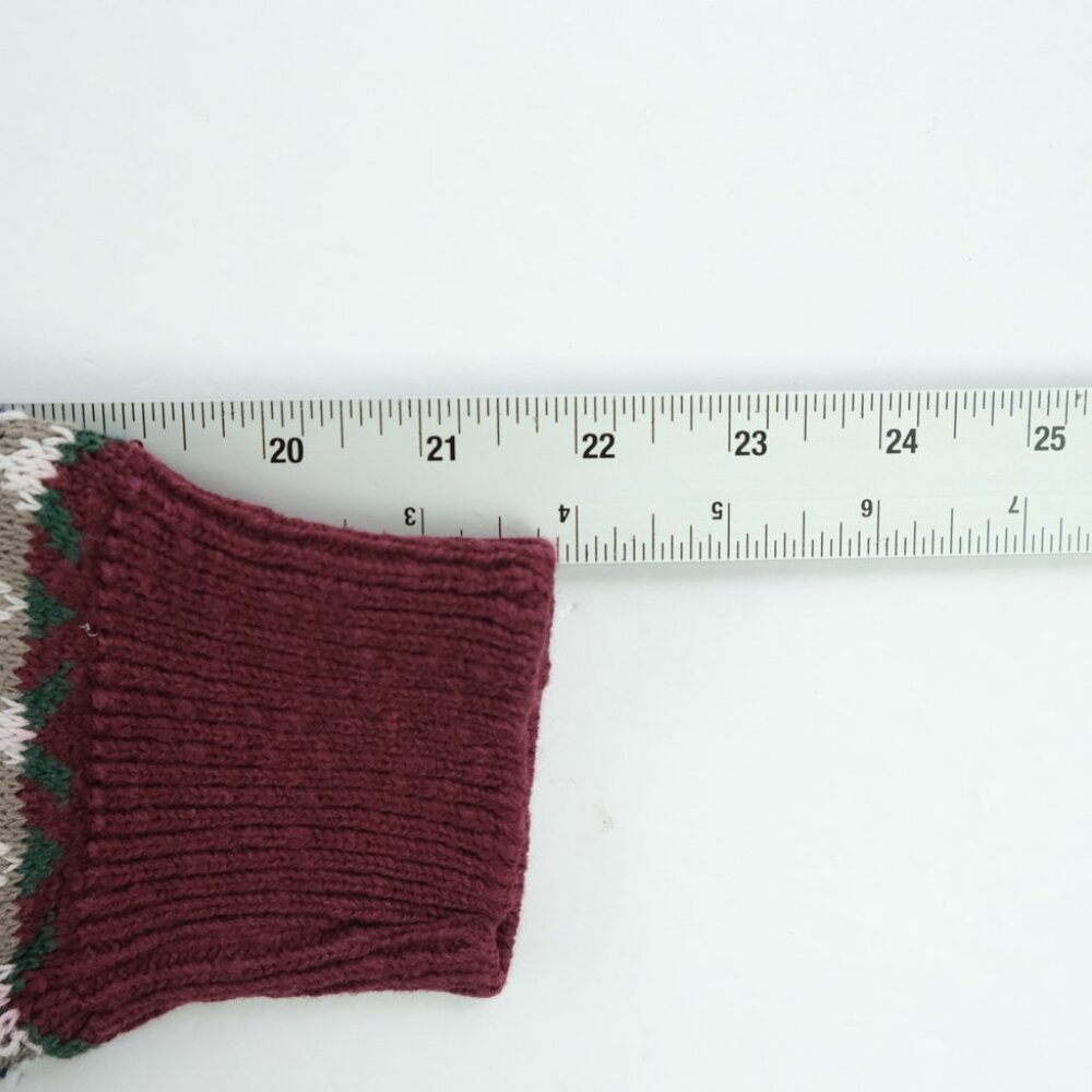 VTG Hunt Club Mens sz L Cotton Knit Sweater Red Stripes Grandpa Academia - Picture 6 of 6